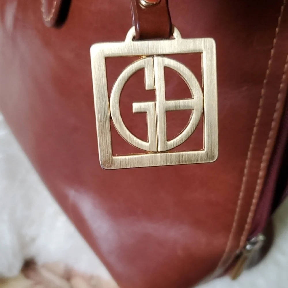 Gianni BERNINI Brown Large  leather Tote Bag Double Zipper